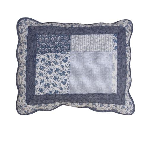 Kuddfodral - Lapptäcksmönster - Blå - 50 X 60cm - www.frokenfraken.se