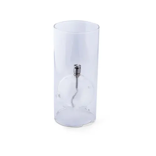 Oljelampa - Glas - Cylinder med boll - Silver - 10 x 22 cm - www.frokenfraken.se