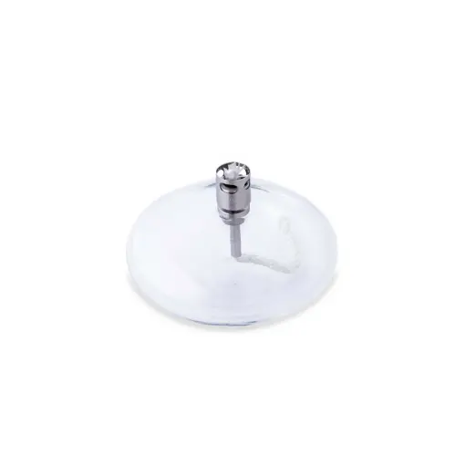 Oljelampa - Glas - Rund Platt - Silver - Ø10 cm - www.frokenfraken.se