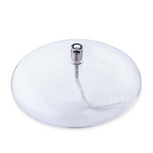 Oljelampa - Glas - Rund Platt - Silver - Ø18 cm - www.frokenfraken.se