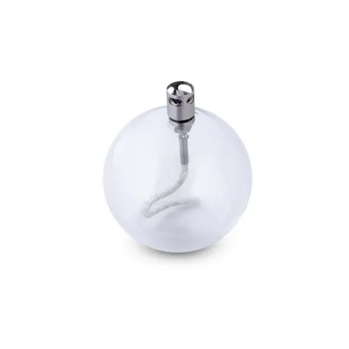 Oljelampa - Glas - Rund Boll - Silver - Ø9 cm - www.frokenfraken.se