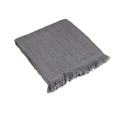 Pläd - Reggie - Grå - 130 X 150 cm + 8 cm - www.frokenfraken.se