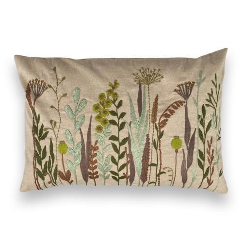 Kuddfodral - broderade blommor - Beige - 40 x 60 cm - www.frokenfraken.se