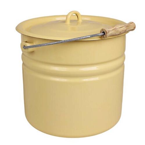 Hink m. Lock Emils Emalj 12L Gul - Ø 28,5 x 27 cm - www.frokenfraken.se