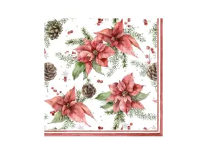 Servetter - Julstjärna - 20-pack - 33 x 33 cm - www.frokenfraken.se