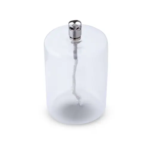 Oljelampa - Glas - Cylinder - Silver - 11,5 x 8 cm - www.frokenfraken.se