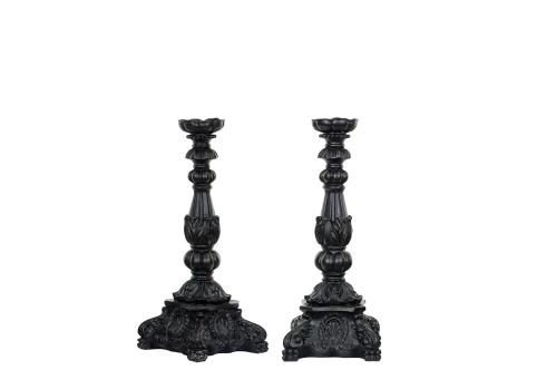Ljusstake Enya Svart/Brun  - 13 x 32 cm - www.frokenfraken.se