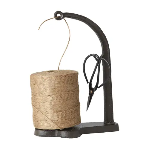 Trådhållare med sax - Smide/Jute - 18 x 10 x 25 cm - www.frokenfraken.se