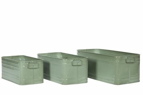 Kruka Kvadrat Emalj Grön - 3 storlekar - www.frokenfraken.se