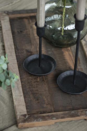 Ljusstake med skålfot - Svart - Ø10 x 28,5 cm - www.frokenfraken.se