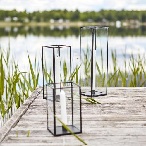 Lykta M - Svart - 12 x 12 x 30 cm - www.frokenfraken.se