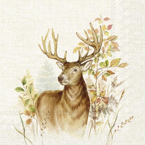 Servetter - Hunted Deer Cream - 20 st/33 x 33 cm - www.frokenfraken.se