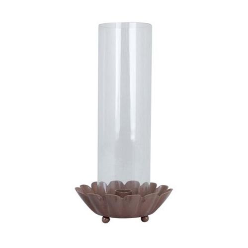 Ljusstake m. Glasrör Ingrid Rosa - Ø 13,5 x 27,5 cm - www.frokenfraken.se