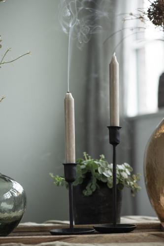 Ljusstake med skålfot - Svart - Ø10 x 24,5 cm - www.frokenfraken.se