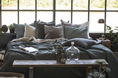 Kuddfodral Linne - Dusty Petrol - 40 x 60 cm - www.frokenfraken.se