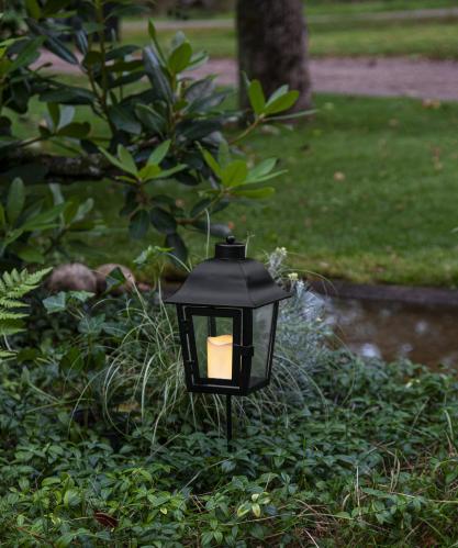 Gravlykta med batteriljus - Kors eller Kula - Svart med timer - www.frokenfraken.se
