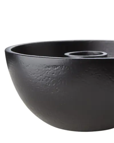 Ljusstake - Svart Skål - Ø10 x 5 cm - www.frokenfraken.se