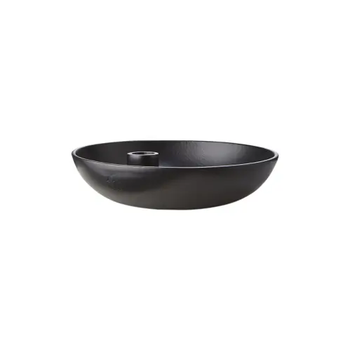 Ljusstake - Svart Skål - Ø20 x 0,70 x 5 cm - www.frokenfraken.se