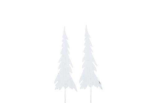 Julgran - På Stick - Metall - Vit - 1 st - 18 x 6,5 cm - www.frokenfraken.se