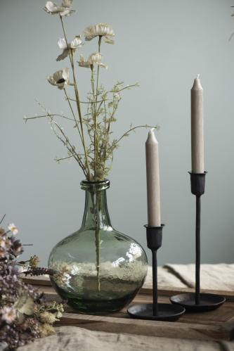 Ljusstake med skålfot - Svart - Ø10 x 24,5 cm - www.frokenfraken.se