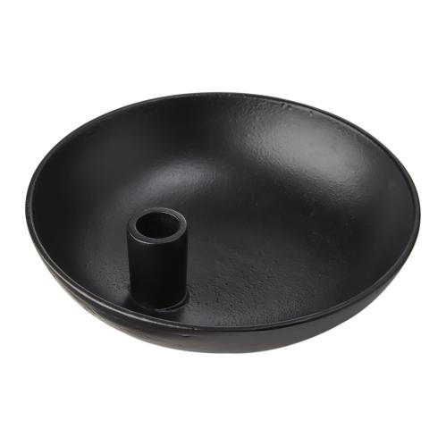 Ljusstake - Svart Skål - Ø20 x 0,70 x 5 cm - www.frokenfraken.se