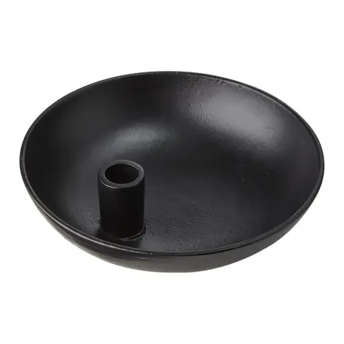 Ljusstake - Svart Skål - Ø20 x 0,70 x 5 cm - www.frokenfraken.se