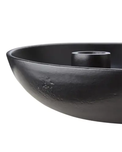 Ljusstake - Svart Skål - Ø20 x 0,70 x 5 cm - www.frokenfraken.se