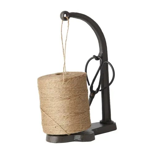 Trådhållare med sax - Smide/Jute - 18 x 10 x 25 cm - www.frokenfraken.se