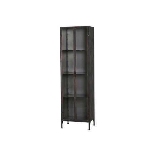 Skåp med glasdörrar - Antik - Järn - 189 cm - www.frokenfraken.se