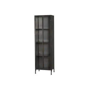 Skåp med glasdörrar - Antik - Järn - 189 cm - www.frokenfraken.se