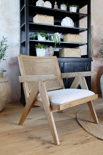 Loungestol med stoppad sits - 77 x 65 x 70 cm - www.frokenfraken.se