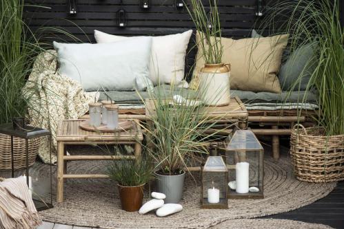 Sidebord set 2st kvadratisk Bambu - 54 X 54 X 44 CM - www.frokenfraken.se