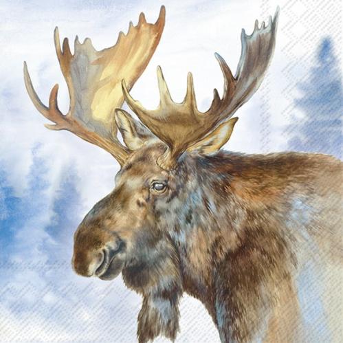 Servetter - Moose Blue - 20 st/33 x 33 cm - www.frokenfraken.se