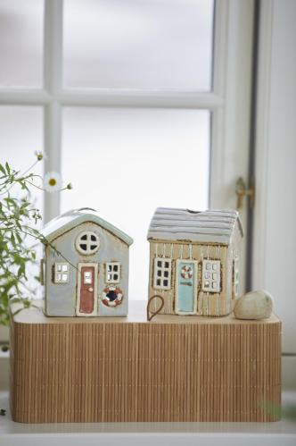 Ljuslykta - Hus - LØKKEN - Beige - 10cm - www.frokenfraken.se