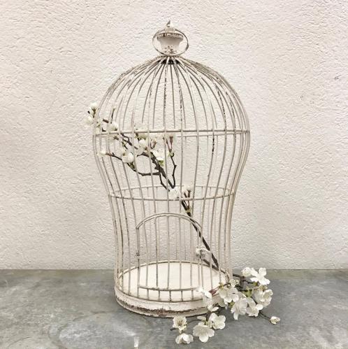 Fågelbur - Vintage White - 51 cm - www.frokenfraken.se