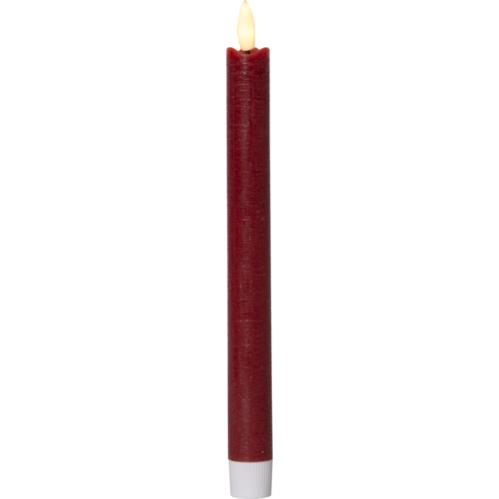 Batteriljus - Röd - Kronljus/Antikljus - Flamme - 2 st - 24,5 cm - Timer - www.frokenfraken.se