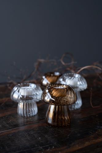 Ljuslykta - Glas - Svamp - Liten - Ø11 x 10 cm - www.frokenfraken.se