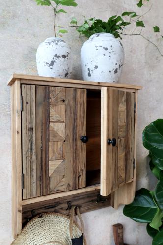Väggskåp med Krokar - Trä - 48 x 42 x 16 cm - 2-Pack - www.frokenfraken.se