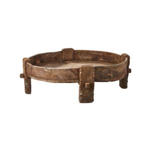 Soffbord - runt långt trä - Ø80 x 26 cm - www.frokenfraken.se