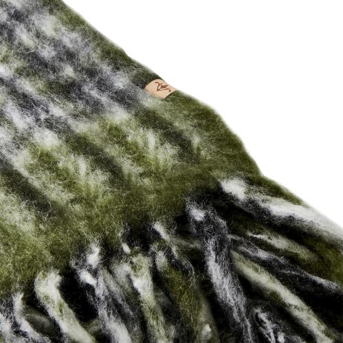 Filt - Grön/svart/vit - 160 x 130 cm - www.frokenfraken.se