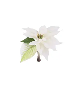 Julstjärna med clips - Vit - 6 cm - www.frokenfraken.se