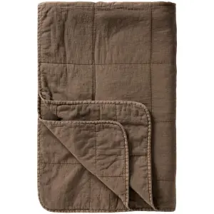 Pläd - Vintage quilt - choklad - 130 x 180 cm - www.frokenfraken.se