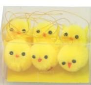 Kyckling - Hänge - 6-pack - 3 cm - Gul - www.frokenfraken.se