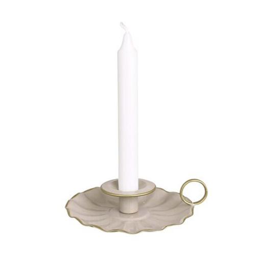 Ljusstake Ingrid Beige - Ø 15 x 4 cm - www.frokenfraken.se