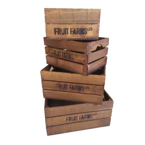 Trälåda - Fruit Crates - Brun - 4st - www.frokenfraken.se