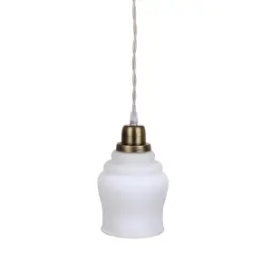 Taklampa Selma Antik Mässing - Vit - Ø12 x H18 cm - www.frokenfraken.se
