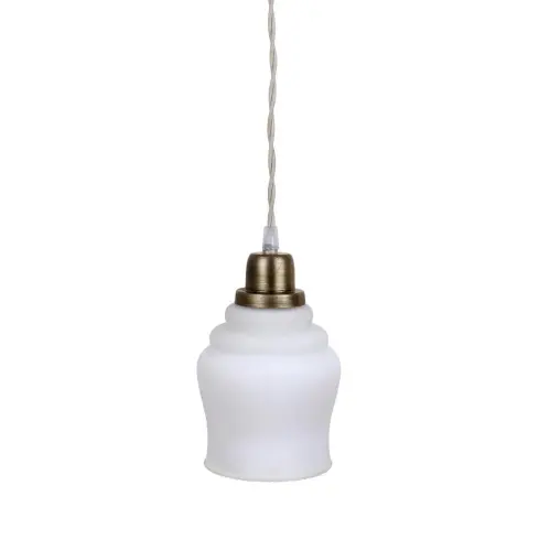Taklampa Selma Antik Mässing - Vit - Ø12 x H18 cm - www.frokenfraken.se