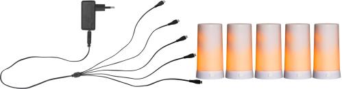 Batteriljus - LED - Set om 5 - Ø7 x 13 cm - Timer - www.frokenfraken.se