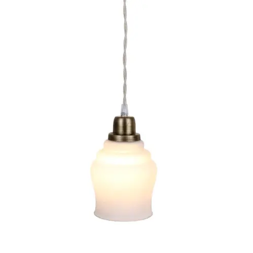Taklampa Selma Antik Mässing - Vit - Ø12 x H18 cm - www.frokenfraken.se