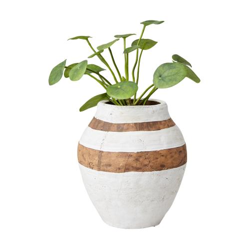 Kruka M - Vit/brun - Ø20 x 23 cm - www.frokenfraken.se